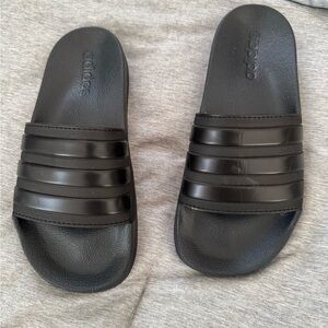 Adidas Black Striped Slides